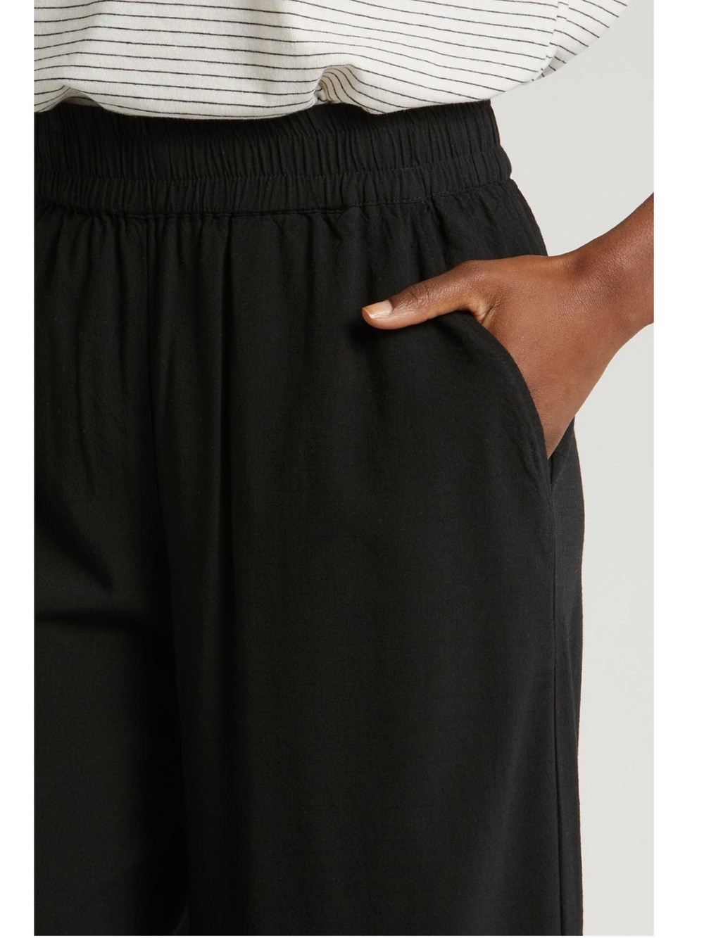 Marine Layer The Allison Wide Leg Black Trouser Pants New! - Picture 8 of 13